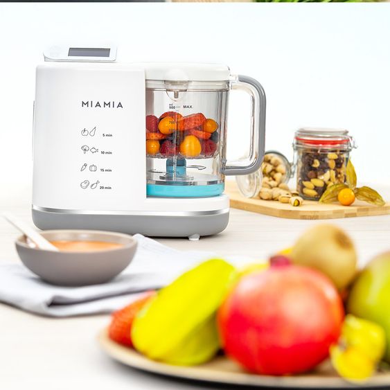 MiaMia Babynahrungszubereiter 5-in-1 (Dampfgaren, Mixen, Erwärmen, Warmhalten, Sterilisieren)