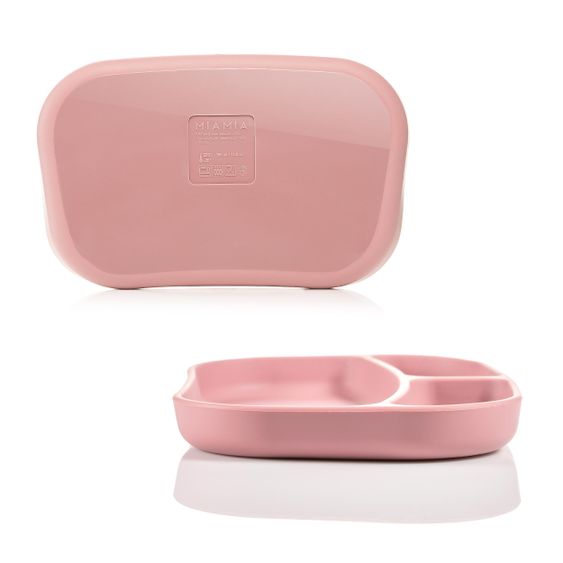 MiaMia Silicone eating learning plate - Rose