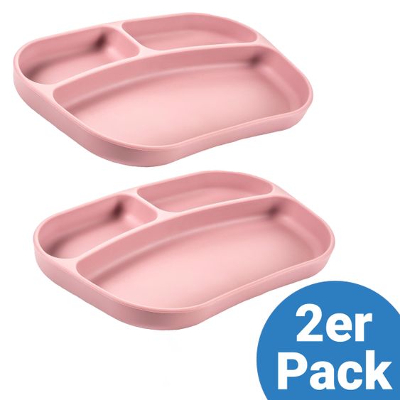 MiaMia Eating silicone plates 2 pack - Rose