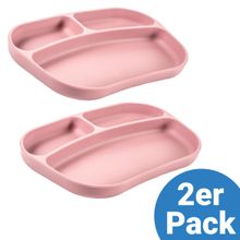 Esslern-Teller aus Silikon 2er Pack - Rose