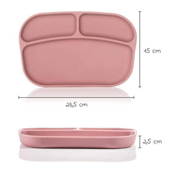 MiaMia Eating silicone plates 2 pack - Rose