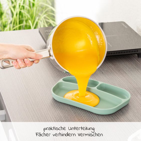 MiaMia Esslern-Teller aus Silikon 2er Pack - Salbeigrün