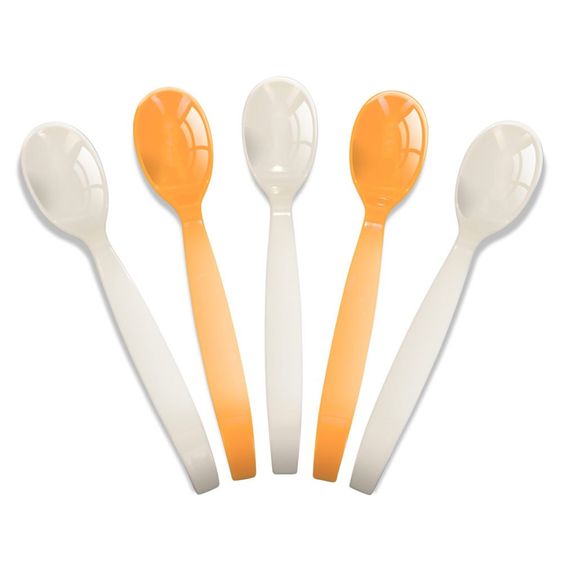 MiaMia Fütterlöffel 5er Pack - Weiß Orange