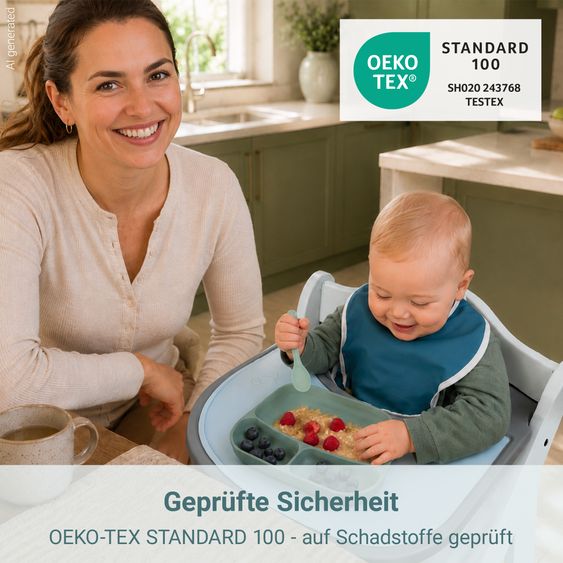 MiaMia Lätzchen 3er Pack - Giraffe / Punkte / Uni - Grün / Greige