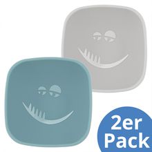 Ciotola in silicone 2-pack con ventosa - Monster - Grigio petrolio