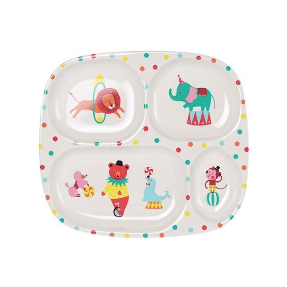 Mila Melamin Kinderteller mit Fächer - Circus