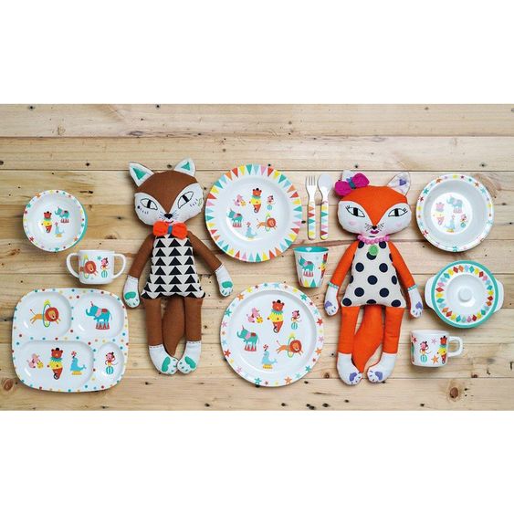Mila Melamin Kinderteller mit Fächer - Circus