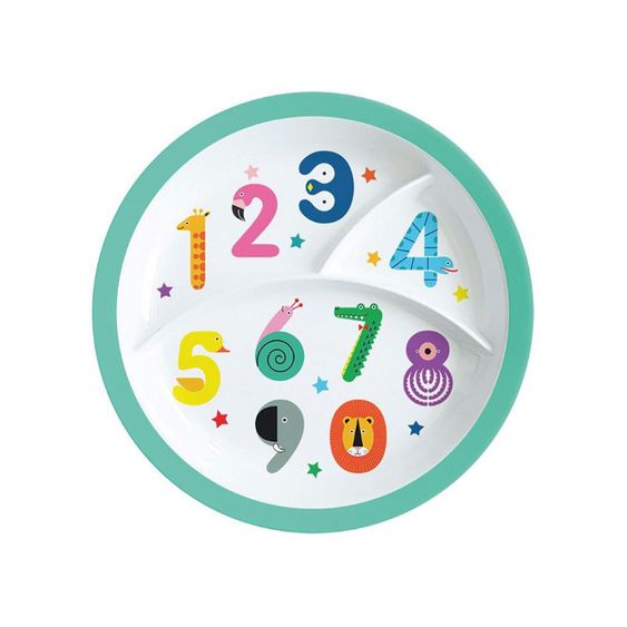 Mila Melamin Kinderteller mit Fächer - Number