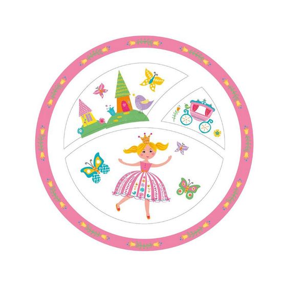 Mila Melamin Kinderteller mit Fächer - Princess