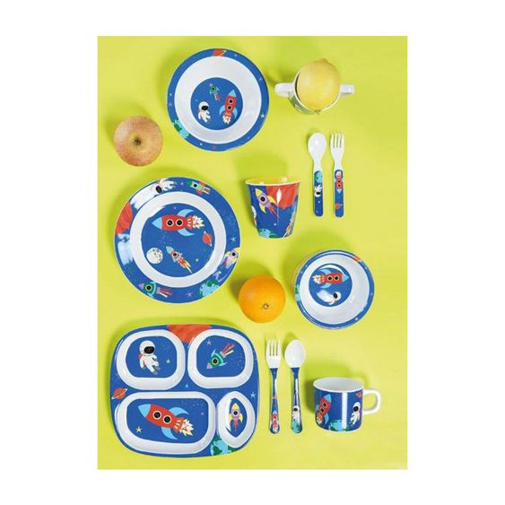 Mila Melamin Kinderteller mit Fächer - Space