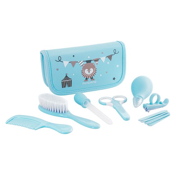 Miniland 11-tlg. Pflege-Set Baby Kit im Etui - Azure