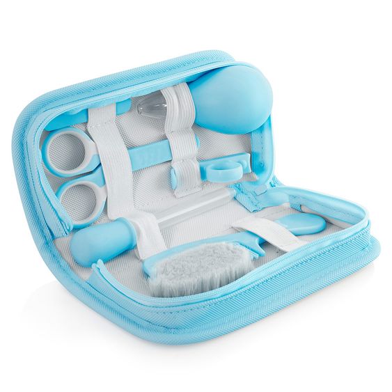 Miniland 11-tlg. Pflege-Set Baby Kit im Etui - Azure