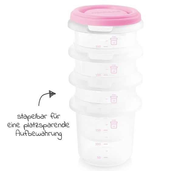 Miniland 12 pcs Baby Food Preparation Set - Chefy6 Steamer + 4 Freshness Boxes + Insulated Container & Cutlery - Rose