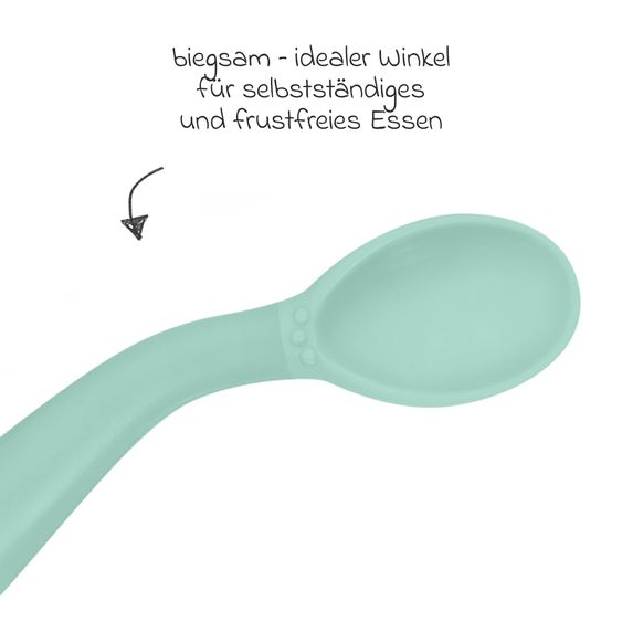 Miniland 2-tlg. Esslern-Besteck flexibles Kinderbesteck-Set - biegbar - Ocean