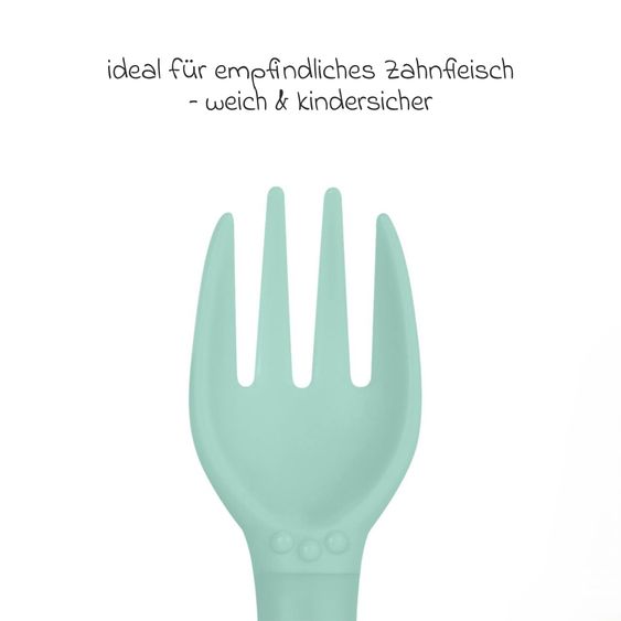 Miniland 2-tlg. Esslern-Besteck flexibles Kinderbesteck-Set - biegbar - Ocean