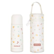 2-piece thermos set 350 ml baby stainless steel insulated bottle Thermy with insulated bag Thermibag - for feeding on the go - Valencia