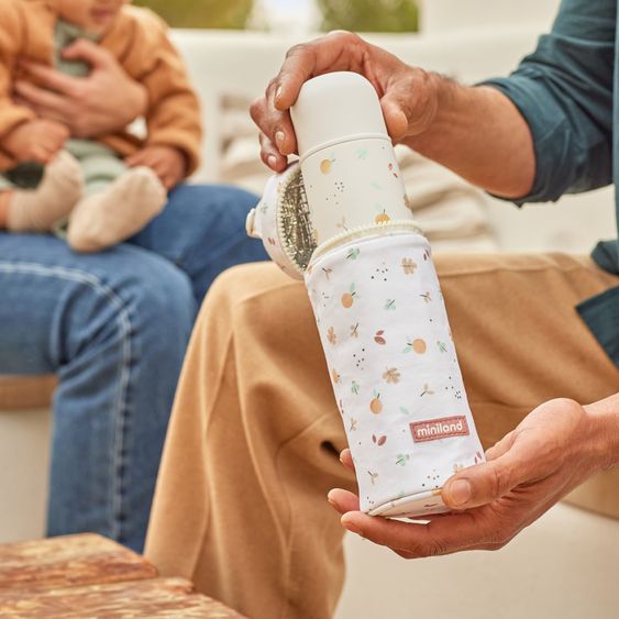 Miniland Set di 2 thermos da 350 ml per bambini in acciaio inox Thermy con borsa isolante Thermibag - per l'alimentazione in movimento - Valencia