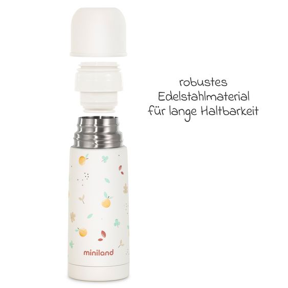 Miniland Set di 2 thermos da 350 ml per bambini in acciaio inox Thermy con borsa isolante Thermibag - per l'alimentazione in movimento - Valencia