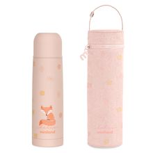 2-piece thermos set 500 ml baby stainless steel insulated bottle Thermy with insulated bag Thermibag - for feeding on the go - Candy