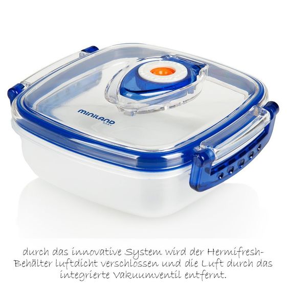 Miniland 3-tlg. Set Nahrungsbehälter & Isoliertasche Pack 2 Go Hermifresh - Blau
