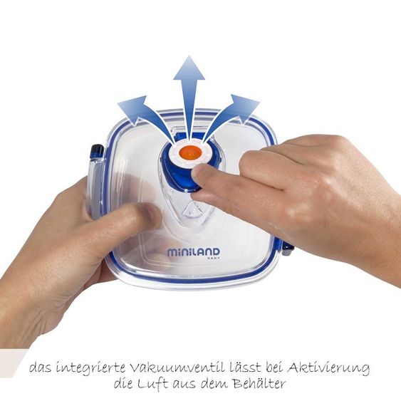 Miniland 3-tlg. Set Nahrungsbehälter & Isoliertasche Pack 2 Go Hermifresh - Blau