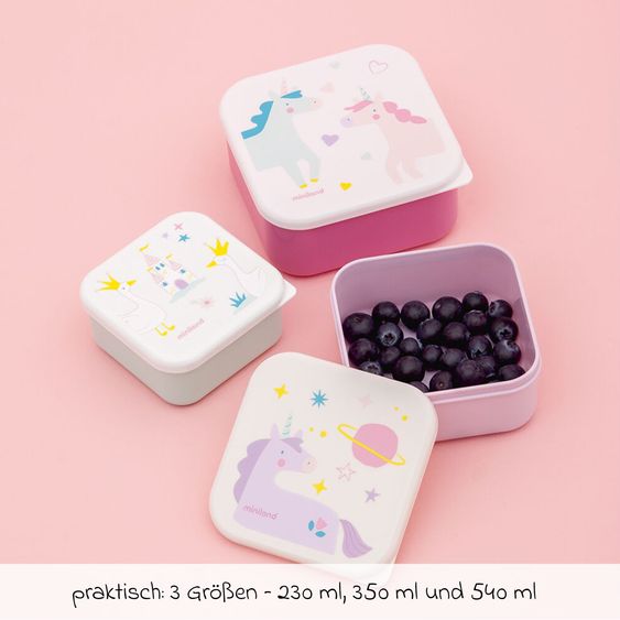 Miniland 3-tlg. Snackbox-Set (230, 350 und 540 ml) - Fantasy
