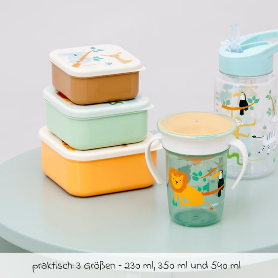Miniland Set di 3 pezzi per snack (230, 350 e 540 ml) - Jungle