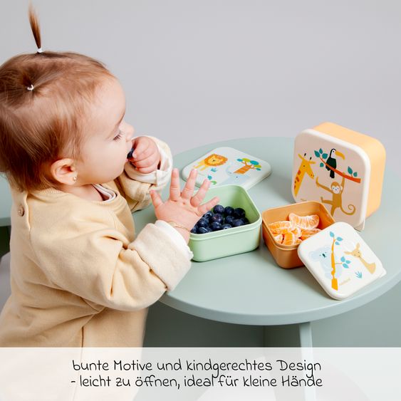 Miniland Set di 3 pezzi per snack (230, 350 e 540 ml) - Jungle