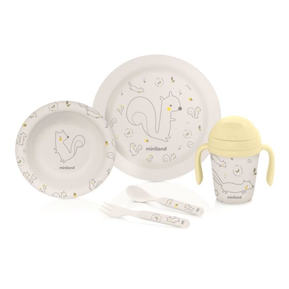 Miniland 5 pcs. tableware set naturmeal - eco friendly - Chip
