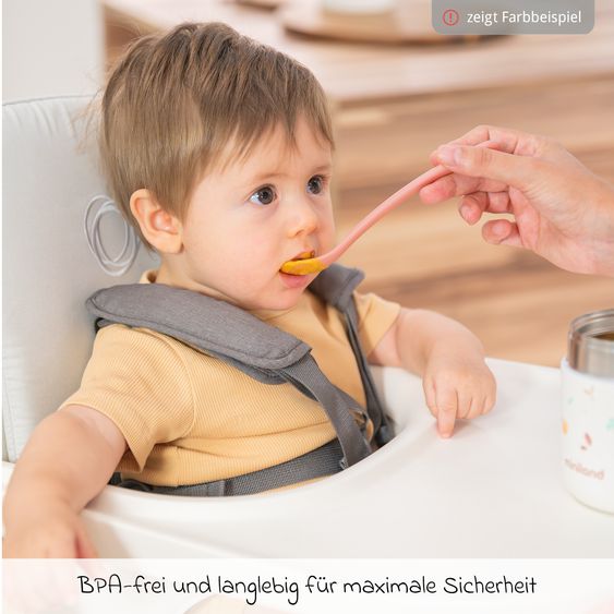 Miniland 5-tlg. Thermos-Set 600 ml Baby Edelstahl-Isolierbehälter Food Thermy mit Besteck - zum Füttern für Unterwegs - Valencia