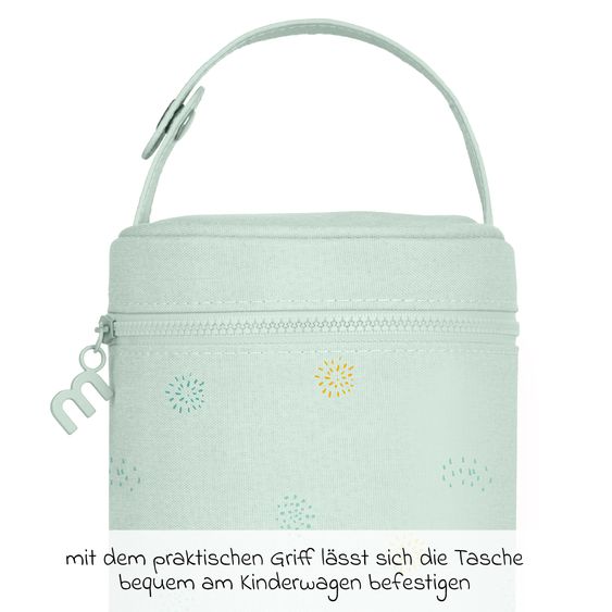Miniland 6-tlg. Thermos-Set 600 ml Baby Edelstahl-Isolierbehälter Food Thermy mit Besteck & Isoliertasche - zum Füttern für Unterwegs - Mint
