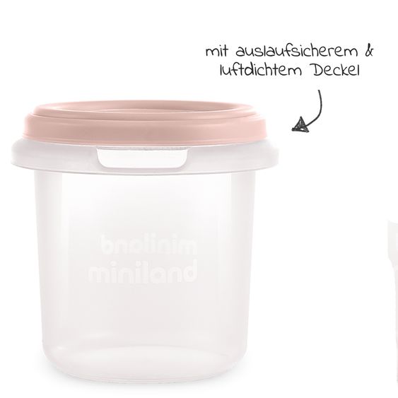 Miniland Aufbewahrungsbehälter 4er Pack je 250 ml - Candy