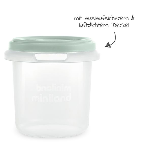 Miniland Aufbewahrungsbehälter 4er Pack je 250 ml - Mint