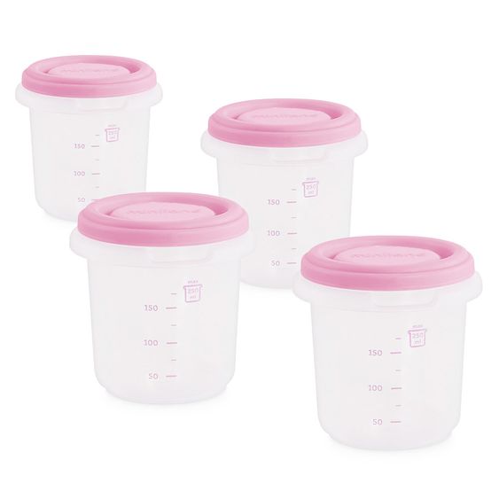 Miniland Storage container 4 pack each 250 ml - Rose