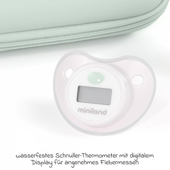 Miniland Baby Gesundheits-Set 5-tlg. - mit elektr. Nasensauger + 2 Fieberthermometer + Badethermometer - Mint