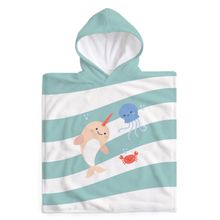Cotton bath poncho 65 x 65 cm - Ocean