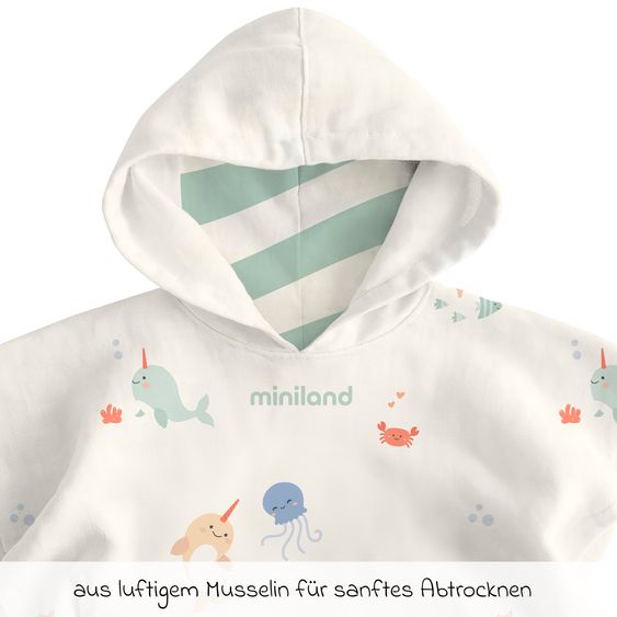 Miniland Badeponcho aus Musselin 50 x 55 cm - Ocean