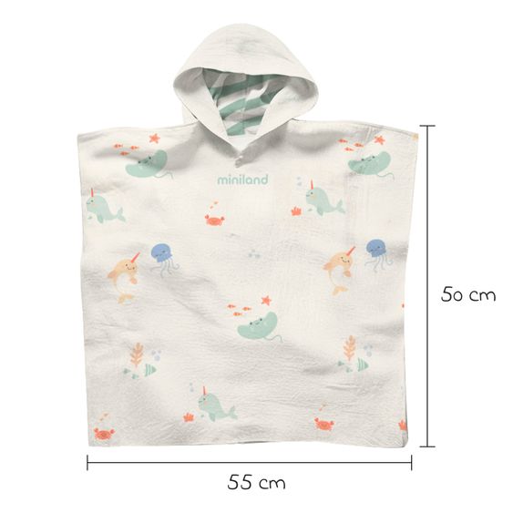 Miniland Badeponcho aus Musselin 50 x 55 cm - Ocean