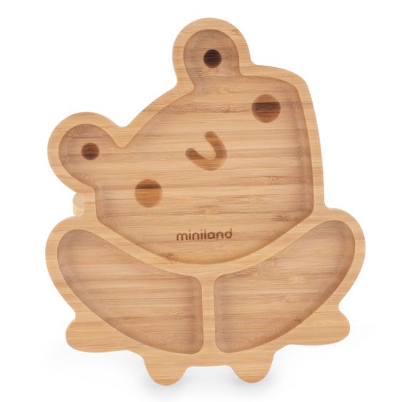 Miniland Bambus-Teller mit Saugnapf - eco friendly - Frog