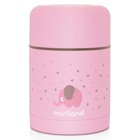 Miniland Thermos per alimenti in acciaio inox isolato Box Silky 600 ml - Rosa