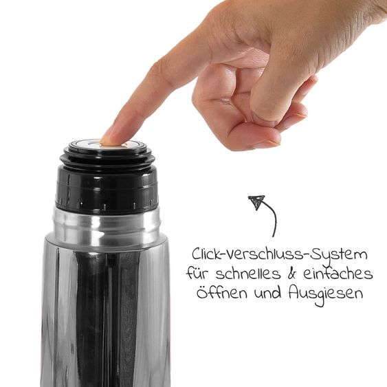 Miniland Edelstahl-Isolierflasche 2er Pack Deluxe Thermos - myBaby&me 500 ml - Silver