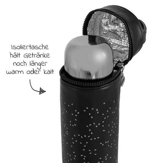 Miniland Stainless steel insulated bottle incl. insulated bag Deluxe Thermos 500 ml - Silver