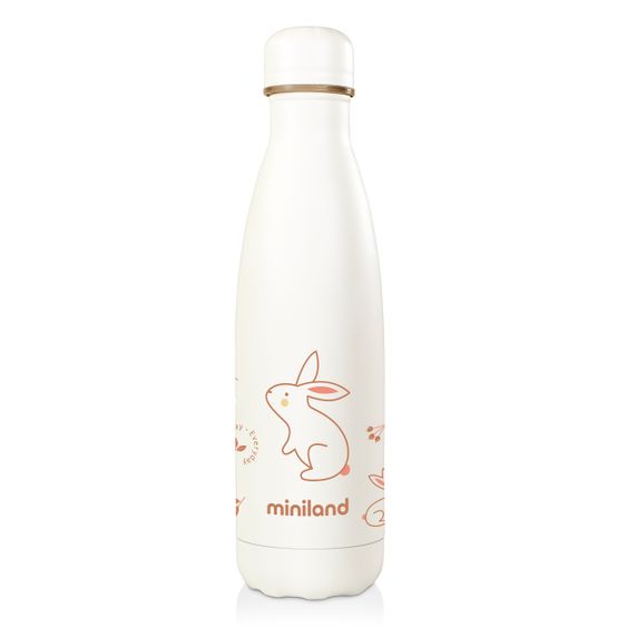Miniland Edelstahl-Isolierflasche Natur Bottle 500 ml - eco friendly - Bunny