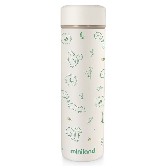 Miniland Edelstahl-Isolierflasche Natur Thermos 450 ml - eco friendly Chip