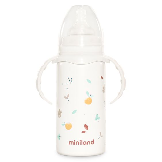 Miniland Edelstahl-Trinklernflasche Thermobaby 240 ml mit Silikon-Sauger - Valencia