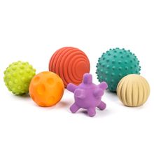 Motorik-Bälle 6er Pack Sensory Balls aus Naturkautschuk