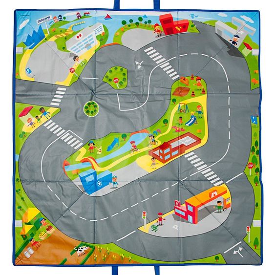 Miniland Play mat and storage box 2 in 1 Minimobil Traffic 100 x 100 cm