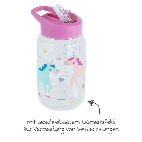 Miniland Bottiglia Kiddie 450ml - con cannuccia, in Tritan - Fantasy