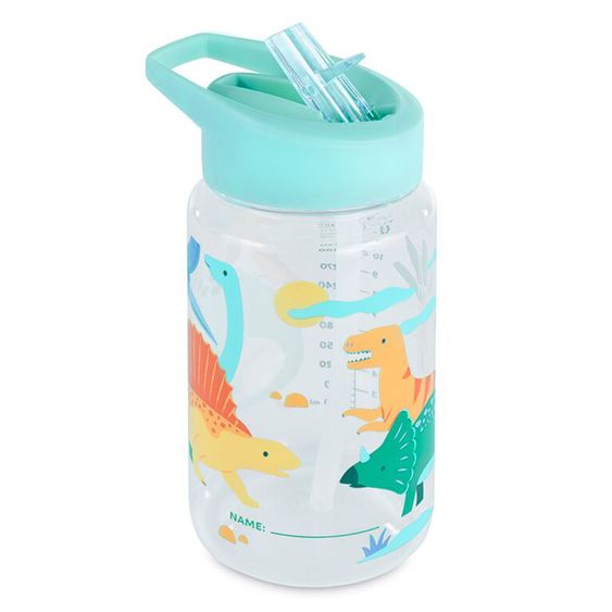 Miniland Bottiglia per bambini 450ml - con cannuccia, in Tritan - Jurassic