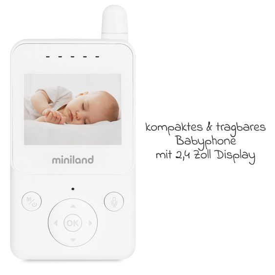 Miniland Video baby monitor Digimonitor con telecamera e display da 2,4 pollici